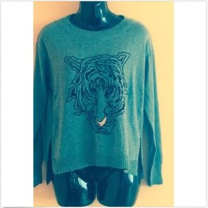 ZARA KNITCottonBlendGray LongSleeve Sweater SZ S